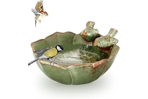 Sunjuly Mangeoire à oiseaux pour le jardin, bol de bain d'oiseaux, finition rétro, support de nourriture pour oiseaux, mangeoire à fruits, cour, décoration intérieure et extérieure