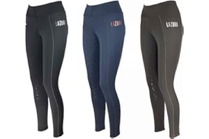 ‎LAZURA Lazura - Winter-Reitleggings für Damen & Kinder Lisa | Thermo-Leggings zum Reiten | mit Silikon-Vollbesatz & Handytasche | atmungsaktive Winter-Reithose | Reitbekleidung in vielen Farben & Größen