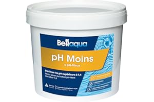 Bellaqua pH Moins Piscine 6 kg – Réducteur de pH Rapide – Granulés pour Piscine – Corrige pH Élevé et Stabilise l’Eau