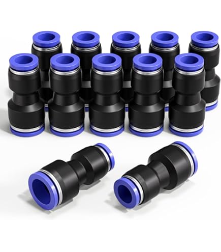 Pack De 5 Raccords Pneumatiques à Emboîter TAILONZ PNEUMATIC SL8-01 - 8mm/1/8" BSP, Angle 90° - Vanne Réglage Débit D'Air