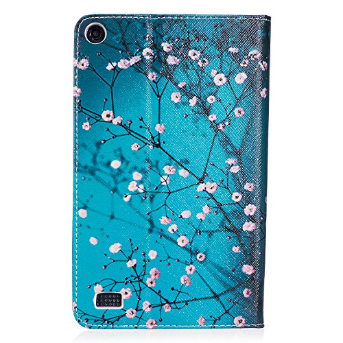 Für Amazon Fire 7 Hülle,SKYXD Leder Klappbar PU Folio Klappbar Schutzhülle [Auto Schlaf/Wach Funktion] Standfunktion Magnet Klapphülle Zubehör Handy Tasche für Amazon Fire 7 (7 Zoll-2015 Modell) Case Bookstyle Flip Leather Cover – Blumen - 3