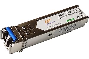 BAUDCOM SFP Module 1G Fibre transceiver 1310nm LC Connection up to 20km for Open switches for Cisco GLC-LH-SMD, Ubiquiti UniFi, Meraki MA-SFP-1GB-LX10, Fortinet, Mikrotik, TP-Link (1000Base-LR-LC)