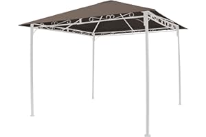 GRASEKAMP Qualität seit 1972 Ersatzdach 3x3m Taupe zu Antik Pavillon Gartenpavillon Partyzelt Bezug universal
