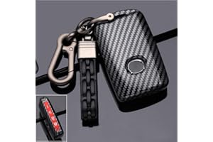 ontto Funda protectora para llave de coche Mazda 3 Alexa MX30 CX-30 2019 2020 CX-4 CX-5 CX-8 2020 mando a distancia de ABS carcasa llavero funda funda de protección 4 botones fibra de carbono rojo