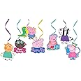 Festiko Cartoon Pig Happybirthday Theme Party Decoration Swirls With Cutouts For Ceiling, Cartoon Pigs Party Favors For Kids Birthday Decoration, Multi Color (7 Pcs Cutout With Swirls)