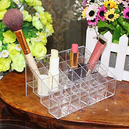 Westeng Kosmetik-/Make-up-Ständer, Organizer, Acryl, klar, Lippenstift-Halter, Ständer mit 24 Abschnitten - 5