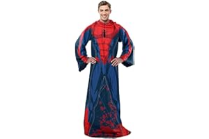 Northwest Spider-Man Spidey Webs Adult Silk Touch Comfy Throw Blanket with Sleeves, 48" x 71"