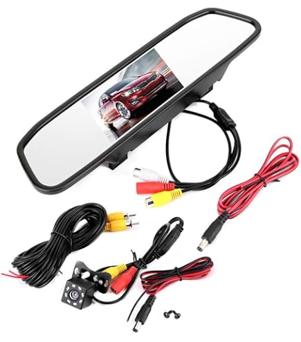 Dashcam Con Specchietto Retrovisore Touch Screen 4'' – 1080P, Visione Notturna, Angolo 150°, Registrazione Loop Con Scheda TF 64GB E Telecamera Posteriore