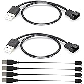 Gebildet 6Pezzi Cavo Adattatore di Alimentazione per Ventola USB a 3pin/4pin PWM 5V USB, Cavo Connettore Adattatore Ventola d