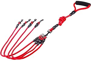 WALLFIRE Guinzaglio per Animali Domestici Resistente Robusto 2/3/4 Vie Guinzaglio per Cani con Corda Intrecciata in Nylon (Color : Red, Size : 4 Way)