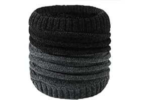 HYUET Sciarpa Circolare Scaldacollo a Maglia Spessa Foderata in Morbido Pile a Termico Patchwork Sciarpa al Collo Tubo Uomo Donna Invernale per Sci Moto Bicicletta Escursionismo