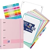 Oxford, Europeanbinder Polyfoam, A4+ 4 Ring Binder, Live&amp;Go, Includes 5X5 Grid Refill, 160 Sheets, Write&amp;Erase Chalkboard, Di