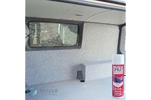 SHIELD AUTOCARE Shield-Auto-Care 4 Way Stretch Light Grey|Silver Van Lining Camper Conversion Carpet Trim Bundle Kit-Includes High Temperature Trimfix Adhesive Glue (3 M + 3 Trim FIX)