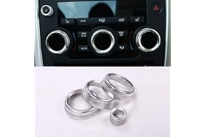 AUTO-SPRO Alluminio Lega Auto Volume e Aria Condizionata Manopole Trim 4pcs/Set Per Discovery Sport 2015-2018 Accessori Auto (Argento)