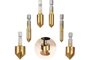 CEEYSEE 6 Stücke Kegelsenker Set Ø 6-19 mm Sechskant Senker Bohrer 90°Center Punch Tool für Holz, Kunststoff, Schnellwechsel Bit(6mm-19mm)