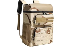 KEAIDUO Large Insulated Tactical Lunch Bag for Man, Backpack Cooler Bag for Men Women, Double Layer Waterproof Leakproof Insulated Durable Picnic Bag for Work Picnics Hiking Camping 23L Yellow Camo