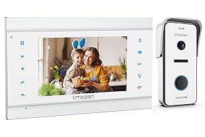 TMEZON Videocitofono 2 Fili, Citofono Monofamiliare 7 Pollici Monitor e Campanello Esterno con Telecamera,Visione Notturna,Registrazione Automatica,Audio Bidirezionale,Unlock e Monitora dal Schermo