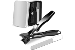 PGTC Cortauñas Shirem,Cortauñas Sherum,Cortauñas portátil ultra afilado,Cortauñas de acero inoxidable ultra afilado,Cortauñas a prueba de salpicaduras para uñas gruesas (Negro)