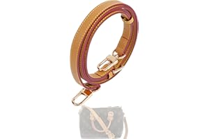 DGAZ Tracolla in Vacchetta Pelle per borsa Speedy, Tracolla di ricambio con confezione regalo e anelli a D, Lunghezza Regolabile 90-120cm (Apricot Yellow, Larghezza 1,5cm)