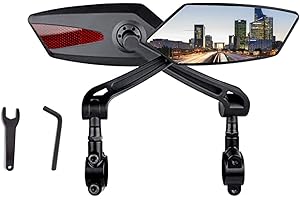 KIT-ZEN Rétroviseurs Vélo, trottinette électrique, bicyclette et scooter moto haute gamme (2 pièces – gauche et droite). ZONE AUTO REFLECHISSANT. Les Outils de montage sont fournis