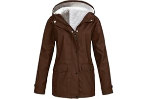 Générique Parka Imperméable Femme Manteau D'hiver Capuche Fourrée Coupe-Vent Zippé Veste Extérieur Chaude Mode Vetement Femme Grande Taille