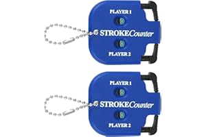 Goktvai 2pcs Golf Stroke Counters, Portable Number Shot Score Keeper with Hanging Rope Mini Square Design 2 Player Stroke Counter Clicker Accessories for Golf Training Competitions & Games Gifts