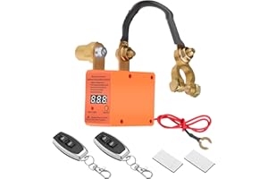 GEARCELL Wireless Remote Control Car Isolator Switch, 12V 240A Battery Isolator, Smart Voltage Monitoring Anti-Theft with LED Display & 2 Remotes, Automatic Cut Off for Car, RV, ATV, Truck, Boat