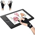 Digital Drawing Glove Right Hand for ipad, Paper Sketching,2 Pack Artist Glove for Drawing Tablet,Two Finger Art Glove Left Hand,Smudge Guard,Medium