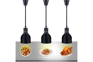 ‎VFDZ Wärmelampe Küche, Hängende Speisenwärmer Lampe Einziehbares, Wärmelampe Buffet 250W, Lebensmittel Wärmelampe für Küche und Buffets Esszimmer(19CM, 3 Stück)