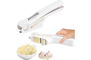 Anseom Pressa Aglio in Acciaio Inossidabile, Schiaccia Aglio Multifunzionale con Manico Ergonomico, Spremiaglio Leggero e Robusto Pressa Aglio Manuale per Onion Ginger Spezie