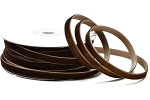 ‎CREATIVERY Creativery Samtband 6mm x 10m Rolle - Farbauswahl in 3/6/10/16/22/25/50mm - farbecht & waschbar - Schleifenband für Hochzeit - Geschenkband zum Verpacken Dekorieren Basteln - Braun 850