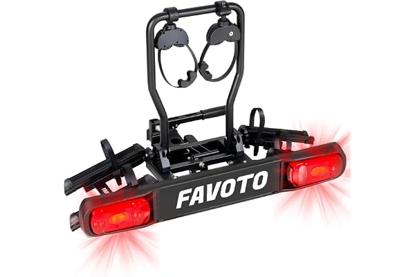 Favoto Porte‑Vélo Attelage pour 2 Vélos - Support Vélo Pliable Rabattable Charge 40kg Compatible Roues 20–29" Montage Rapide Structure Alliage d'aluminium pour Voiture