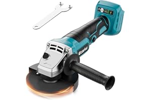 Ecarke Meuleuse d'angle sans fil pour batterie Makita 18V Li-Ion, meuleuse professionnelle sans balai 900W, 9000 tr/min, diamètre du disque 12,5 cm avec clé de meuleuse d'angle (sans batterie)