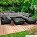 Produktbild BRAST Poly-Rattan Gartenmöbel Lounge Set 14 Modelle 3 Farben 4-12 Personen Sitzgruppe Sunshine Schwarz