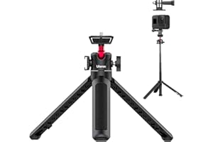 Mini Kamera Stativ, ULANZI MT-16 Vlogging Stativ mit 360° Kugelkopf 1/4 Schraube Cold Shoe Mount, Mini Tripod ausziehbar 22cm bis 44cm, Klein Camera Tripod für DLSR Canon Nikon Sony Kamera Smartphone