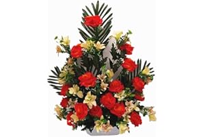 ASGRADO Centro de Flores Artificiales para Cementerio e Iglesia. Todos los Santos. (Rojo)