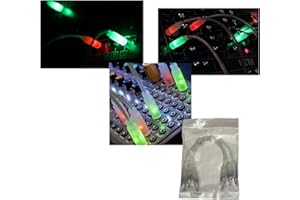 STARVING STUDENTS MUSIC SUPPLIES SSMS LED Eurorack Patch Cables - 6" (15 cm) 3 Pack, Red/Green LEDs - Suitable for Eurorack Modular Synthesizer | Red/Green LEDs Indicate Signal Flow | Diagnostic & Educational Tool