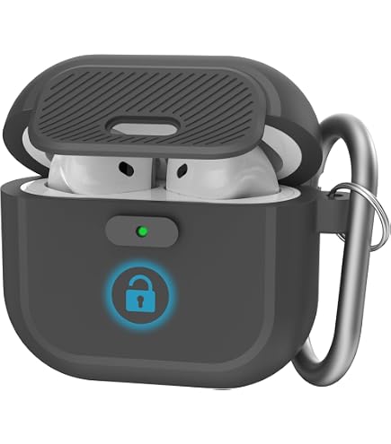 Custodia per AirPods di quarta generazione (2024), compatibile con custodia AirPods 4, compatibile con MagSafe, custodia antiurto con portachiavi, leggera e resistente, protezione dalle cadute, nero Custodia per AirPods di quarta generazione (2024), compatibile con custodia AirPods 4, compatibile con MagSafe, custodia antiurto con portachiavi, leggera e resistente, protezione dalle cadute, nero