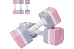 EIGFOH Mancuernas Ajustables, Mancuernas 10KG(2 * 5KG), Impermeable y Ahorrar Espacio, Fácil de Ajustar, Pesas y Mancuernas, Pesas Ajustables, Ideales para Entrenamiento Gimnasio en Casa