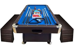 GRAFICA MA.RO SRL Billard AMERICAIN 8FT Snooker Table DE Billard Vintage Bleu + BANCS A CONTENEURS