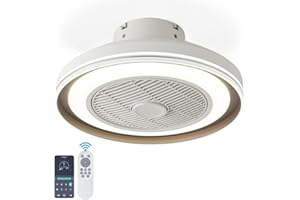 IZOWE Ventilador de Techo con Luz 3 Vías Control Ventilador Techo 6 Velocidades Reversibles Lampara Ventilador Techo LED Regulable Ventilador de Techo Silencioso 3 Color 30W Create Ventilador Techo