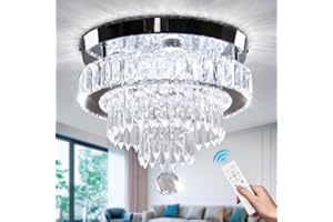 CAINJIAZH Cainjiaz 11.8 "lámparas de araña de cristal ajustables de luz lámparas de araña de cristal modernas lámparas de araña de cristal en el control remoto del pasillo del dormitorio de la Sala de estar