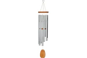 WOODSTOCK CHIMES Woodstock Windspiel Meditation Chime, Silber, 99,8 cm