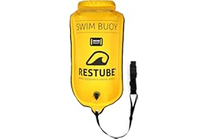 Restube Boa per Nuoto in Acque Aperte, Borsa Impermeabile Senza PVC per Maggiore Visibilità Durante le Nuotate, Sacca Galleggiante Impermeabile per Triathlon e Amanti degli Sport Acquatici
