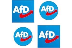 BYHSOEP 100 Stück AFD Logo Aufkleber, AFD Logo Sticker 4.5cm Rund und 7.5cm Quadrat, AFD Politik Sticker, Afd Fanartikel, Hohe Qualität, für Auto Fenster Kfz Motorrad Laptop