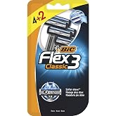 BIC Flex 3 Erkek Tıraş Bı&ccedil;ağı 6'lı Blister (3 Bı&ccedil;ak), Birbirinden Bağımsız Hareket Edebilen 3 Bı&ccedil;ak, Oynar Başlık, Aloe Vera 