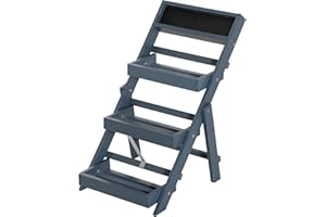 Outsunny Étagère à Fleurs Supports de Pots Porte Plante Bois 3 niveuax avec Rebord - Tableau Noir Personnalisable intégré pour Intérieur Balcon Jardin Terrasse - Bois Sapin Gris