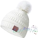ChenFec Cappello Bluetooth Donna Idee Regalo, Musicale Berretto Bluetooth Lavorato con Altoparlanti Stereo HD e Cuffie Wirele