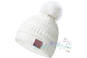 CCHKFEI Cappello Bluetooth, Musicale Bluetooth Lavorato a Maglia Berretto Cappello con Cuffie Stereo e Microfono Vivavoce, Miglior Natale Regalo per Donna, Adatto per Sci, Corsa e Sport all'Aria