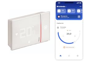 BTICINO Smarther with Netatmo, Termostato Conectado, WiFi, Control con la App Home + Control, Compatible con Alexa, Google Assistant & Apple HomeKit, Instalación en Superficie, Blanco (XW8002WE)